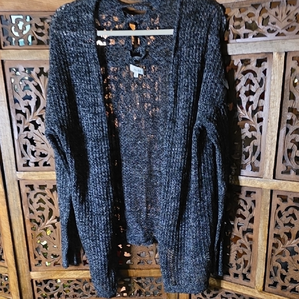 Mudd Charcoal Open-Front Cardigan